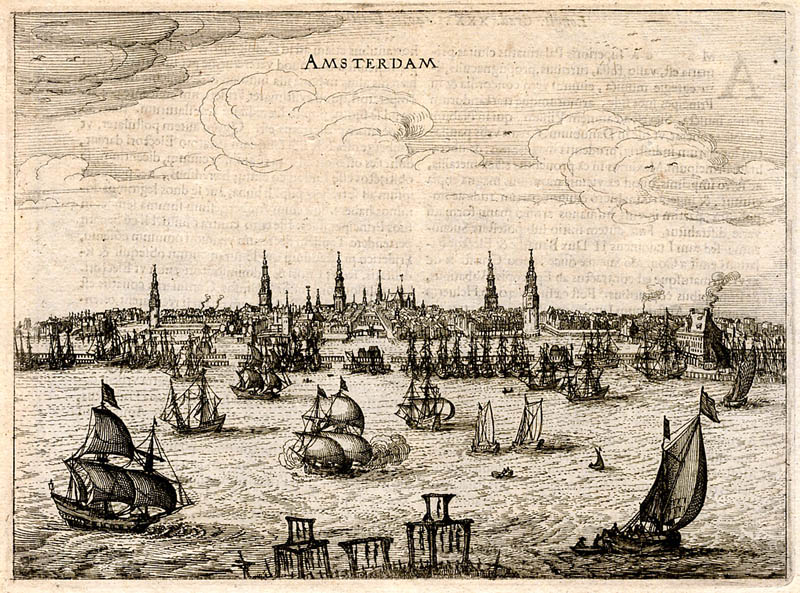 Gezicht op Amsterdam 1616 Bertius